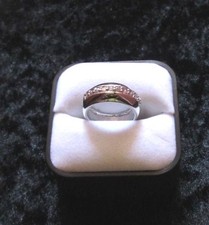 ISBN RS-ITSO-05 Silver Plated F A C Half Pink Crystals Wedding Ring 175.00