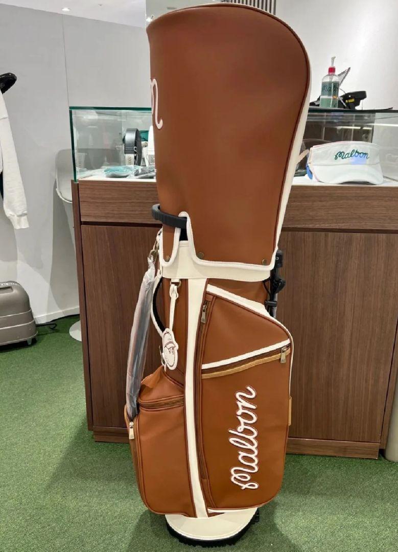 MALBON GOLF クラブケース ブラウン MALBON GOLF Caddy Bag Brown Caster Type Synthetic Leather 5