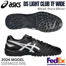 ASICS Soccer Shoes DS LIGHT CLUB TF WIDE Black/Pure Silver 1103A112 001 NEW 2024