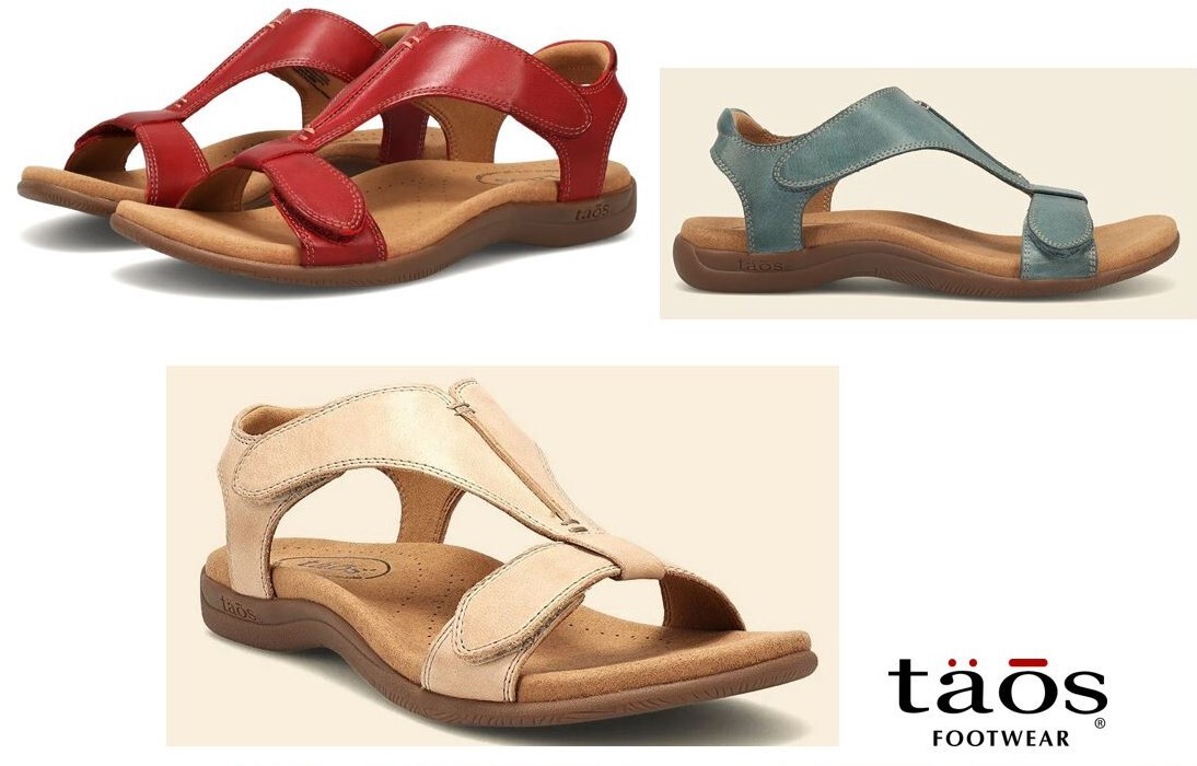 Taos Footwear Comfort Leather Walking footbed Sandals Taos Shoes