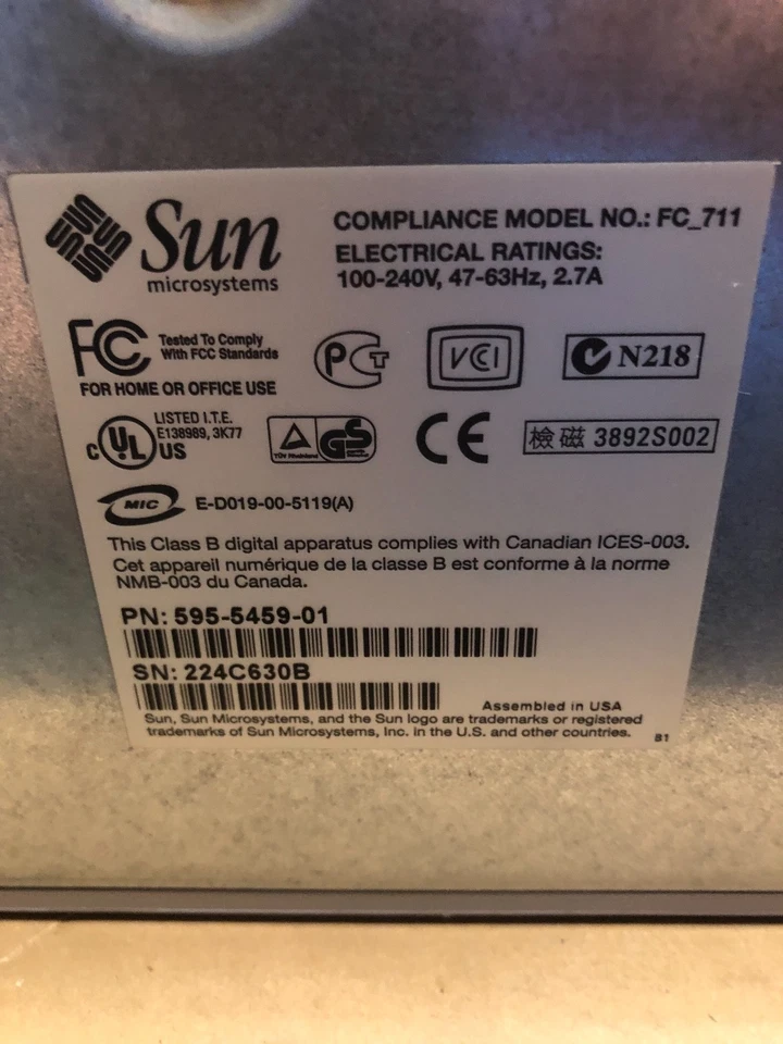 Sun SG-DSK020C-00G STORE EDGE Multi-Pack FC -711 Fiber channel Disk Array 6 bay - Image 3 of 4