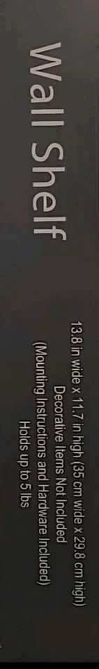 Trueliving Wall Shelf w/ Chalkboard & Key holder White 13.8" x 11.7" NEW in box - Image 2 of 3