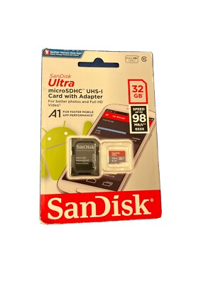 SanDisk Ultra microSDHC 32GB (120 MB/S) A1 Class 10 UHS-I Full HD Speicherkarte