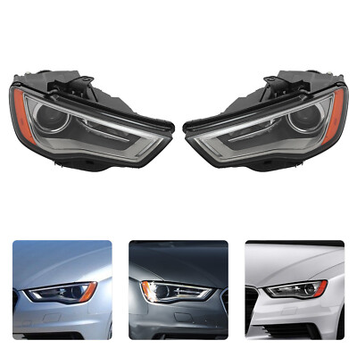 For 2015-2016 Audi A3 S3 Xenon/HID Headlight Non-AFS Headlamps Left+Right Side
