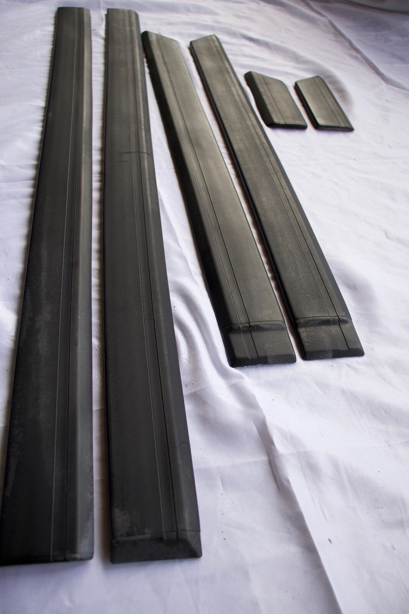 87–92 Mazda 626 Black Door Side Molding Trim Set OEM Outer Rubber