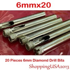 20 Pcs 6mm Diamond Drill Bits Set Hole Saw Cutter Tool Glass Marble Granite