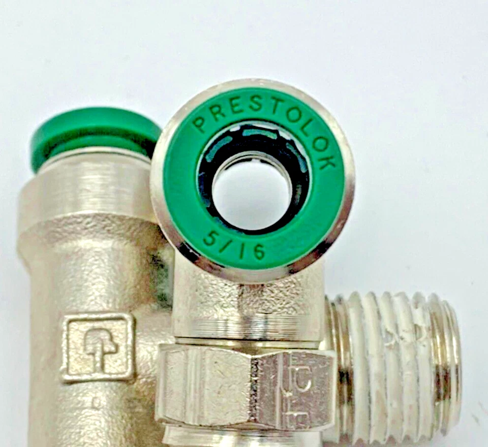 (2 Pack) 5/16" OD 1/4" NPT Prestolok Metal Male Branch Swivel Tee W172PLP-5-4 - Image 3 of 4