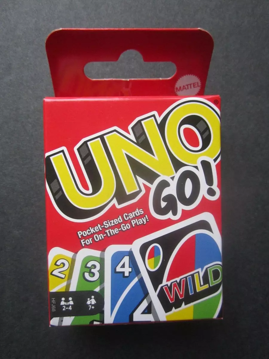 UNO Go Mini Card Game! Travel Version. Pocket Size Instructions Mattel  2x3 New