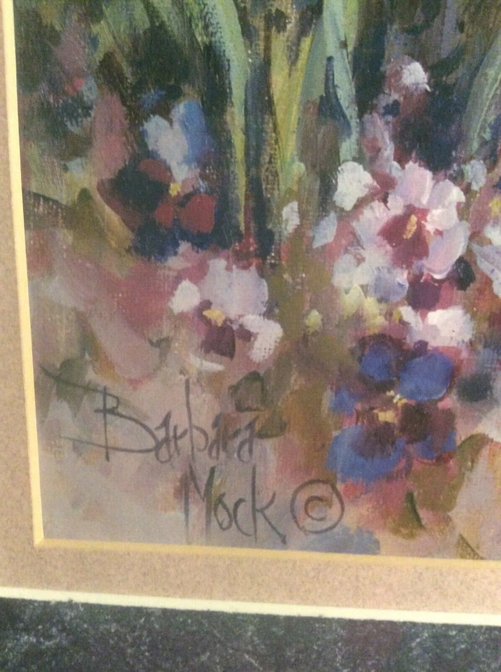 Impresión enmarcada en galería Barbara Mock 'Roses Trellis'. Firmado. Foto 2 de 3