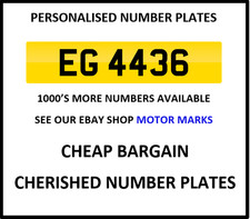EG PRIVATE NUMBER PLATE EG 4436 ELAINE EDWARD ERIC EMMA EMILY ELLIE ELLIOTT EG