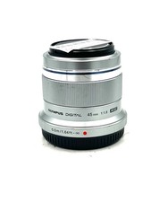 USED Olympus 45mm F1.8 M.Zuiko Digital Pen Lens for Micro Four Thirds Silver