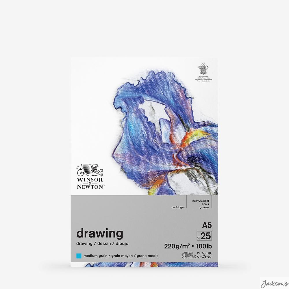 Winsor & Newton Heavy Weight Drawing Gummed Pad Acid Free 220gsm A5 25 Sheets
