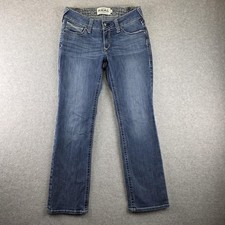 Ariat REAL Straight Jeans Womens 28S Blue Mid Rise Stretch Medium Wash