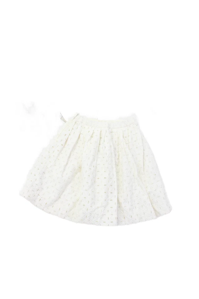 Mini falda forrada blanca con cremallera de algodón para niñas Bonpoint línea A talla 6 Foto 2 de 4