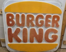 Vintage Burger King Sign From the  70s - 80s Era ONE Sided GREAT 4' X 4'