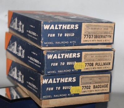 3ct Lot Vintage Walthers HO Fun To Build Passenger Car Kits Pullman Baggage Box