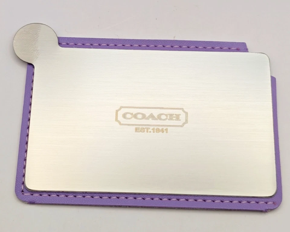 全新无标签 正品 设计师 Coach Slim 紫色牢不可破镜面/卡片夹 礼物 — 第 3/4 张图片