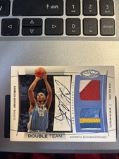 2004 Fleer Skybox Carmelo Anthony Double Team USA Dual Patch Auto /25 CLEAN