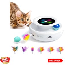 2in1 Interactive Toys for Indoor Cats, Timer Auto On/Off, Cat Toy Balls  Amb...
