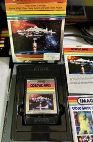 ATARI 2600 CX-2600A CONSOLE/2 JOYSTICKS/ENCOUNTER @ L5 COSMIC ARK /M.COMMAND EXC