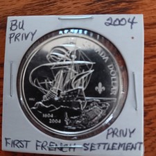 Canadian 2004 First French Settlement Mintage 8,315 Privy .9999 Silver Dollar