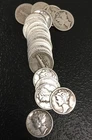 Half Roll 90% Silver Mercury Dimes 10c ($2.50) 25 Dimes Various Miscellaneous