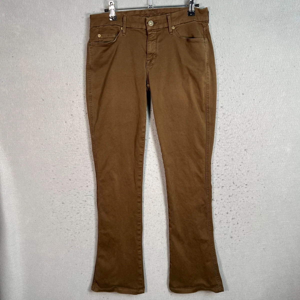 Jean 7 For All Mankind "The Cropped Skinny" - Imprimé Ikat Marron - Taille 25 - Porté Une Fois