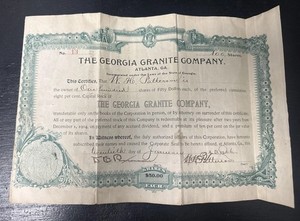 Share Holder Certificate Signed By W.H. Patterson