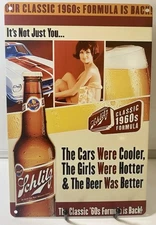 Schlitz Beer Malt Liquor Metal Sign - Golden Era - 1960’s Formula