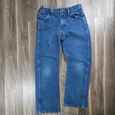 Wrangler Boys 12 Husky Cowboy Cut Jeans Medium Wash Straight Leg 13MWZBP Denim