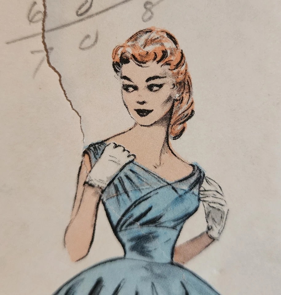 Vestido Bailarina y Noche Años 50 De Colección Patrón BUTTERICK 6810 Talla 12 Sin Cortar Foto 3 de 4