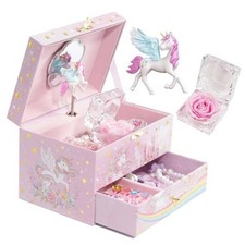 Children's Jewelry Box, Kids Jewelry Organizer with Unicorn for Little Girls,