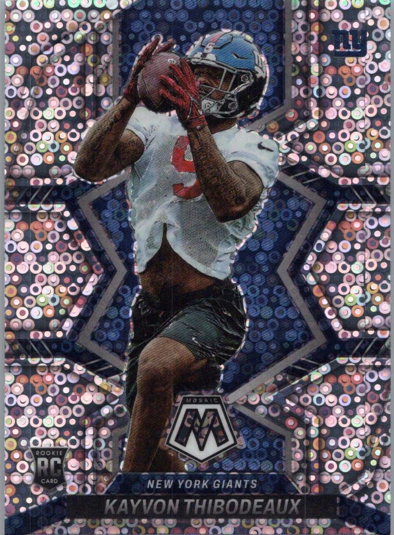 2022 Panini Mosaic #344 Kayvon Thibodeaux Mosaic No Huddle Silver Giants RC