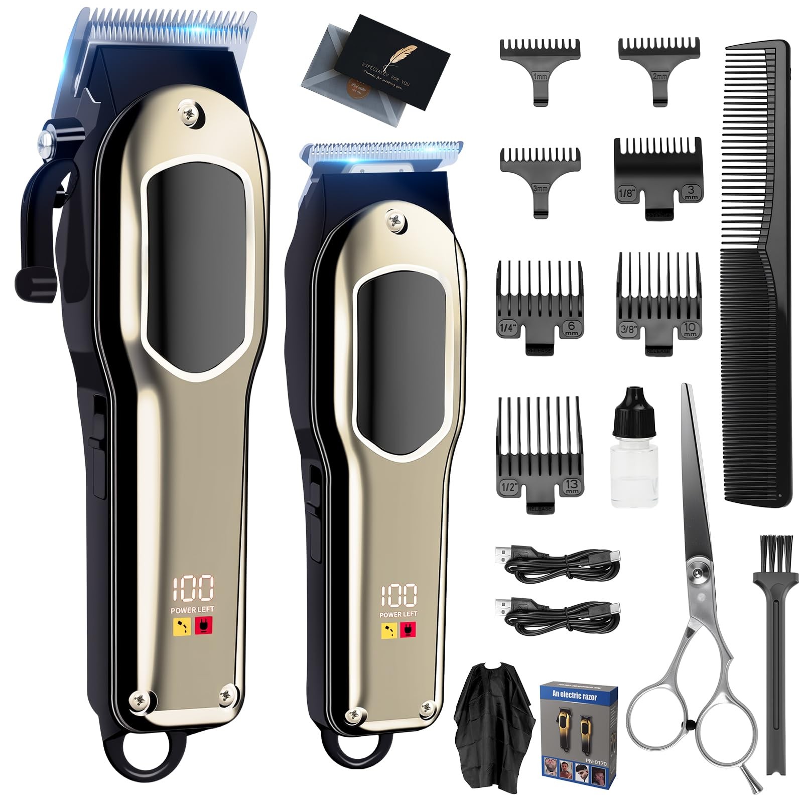Tagliacapelli Professionale Senza Fili Rasoio Barba Uomo USB Trimmer