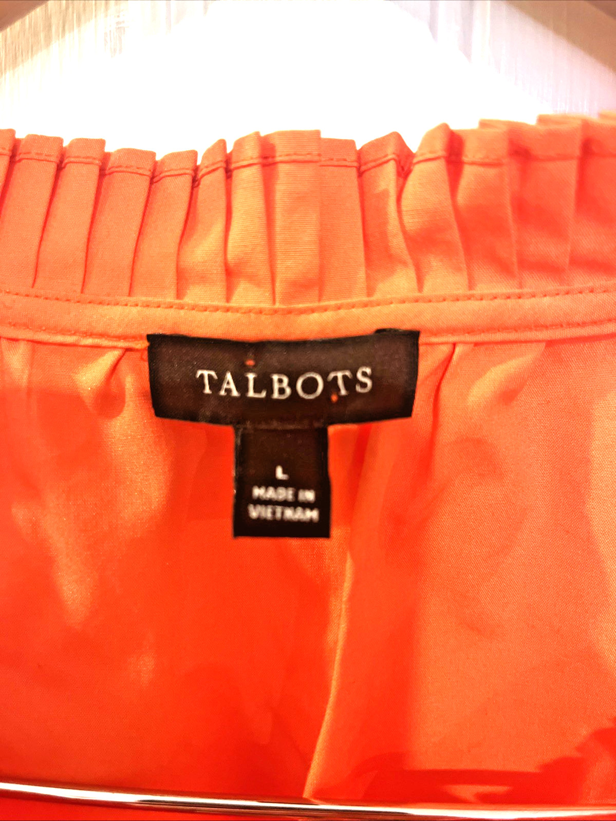 Talbots large smocked ruffle split neck garden sh… - image 8