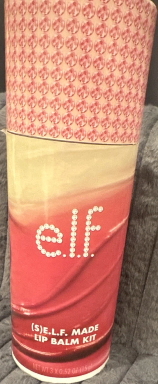 e.l.f. (S)E.L.F. Made Lip Balm Kit 3pc Strawberry Vanilla Cranberry + Gems NEW