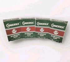 Chandrika Bar Soaps 4pack! Ayurvedic 75 grams. Made in India. Free Ship!