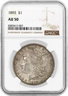 1892 $1 Morgan Silver Dollar NGC AU50 About Uncirculated Key Date Coin