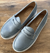PATINA Portland Leather Shoes Boardwalk Penny Loafer Glacial Blue Womens Size 6