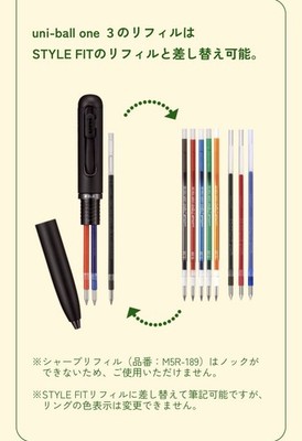 Uni-Ball One 3 Gift Box Set - Record Black - 0.5mm 3-Color Pen | eBay