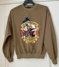 Shein Oversized Sweatshirt Enjoy Freedom Graphic Print Brown XS