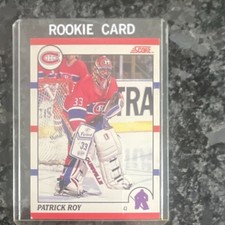 Score 1989-90 #10 Patrick Roy Rookie Card Montreal Canadiens NHL. rookie card picture