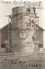Joe Rich's Silo Deer Creek Illinois Farming Equipment RPPC Photo Postcard COPY