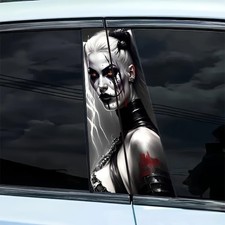 2PCS Harley Quinn Waterproof B-Pillar Car Decals Center Pillar Stick