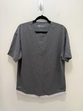 BYLT Basics Drop-Cut Dual Layer Short Sleeve Shirt Gray – Size XL