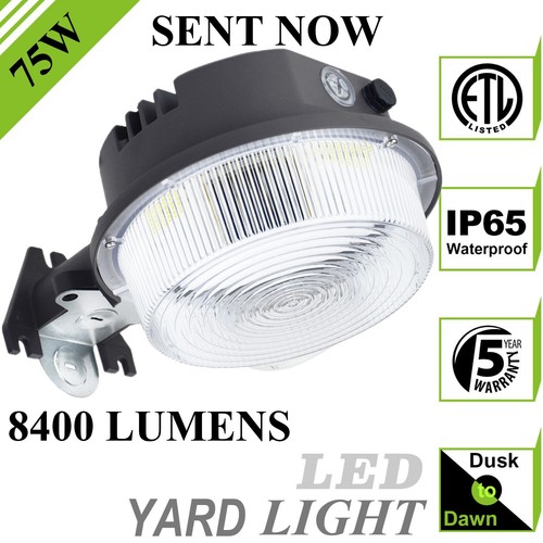 LED Security Light 75 Watts 7800LM - Barn Light Dusk to Dawn with Photocell - Picture 12 of 16