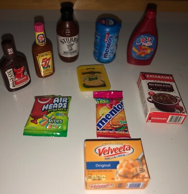 Lot of 10 Zuru Mini Brands Play Food Assortment Toys Bosco Mentos Velveeta Rice