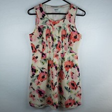 Madewell Sleeveless Dress Tea Rose Floral Silk Sheer Lined Women's 4 Pleated