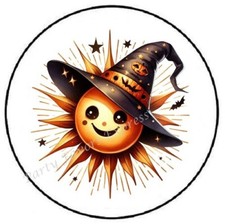 SUNSHINE WITH WITCH HAT HALLOWEEN ENVELOPE SEALS LABELS STICKERS PARTY FAVORS