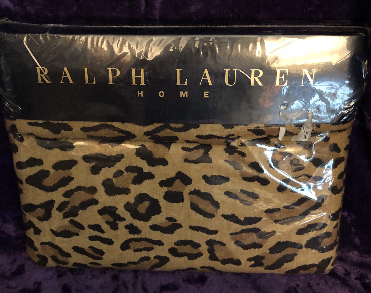 NEW Ralph Lauren ARAGON FULL FLAT Sheet Cotton Leopard Print Sealed